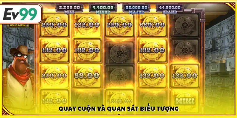 Bấm nút Spin và quan sát các biểu tượng